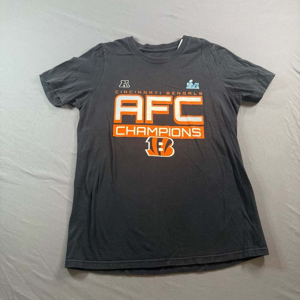 Cincinnati Bengals AFC Champions Super Bowl LVI NFL Black T-Shirt Youth L 14/16